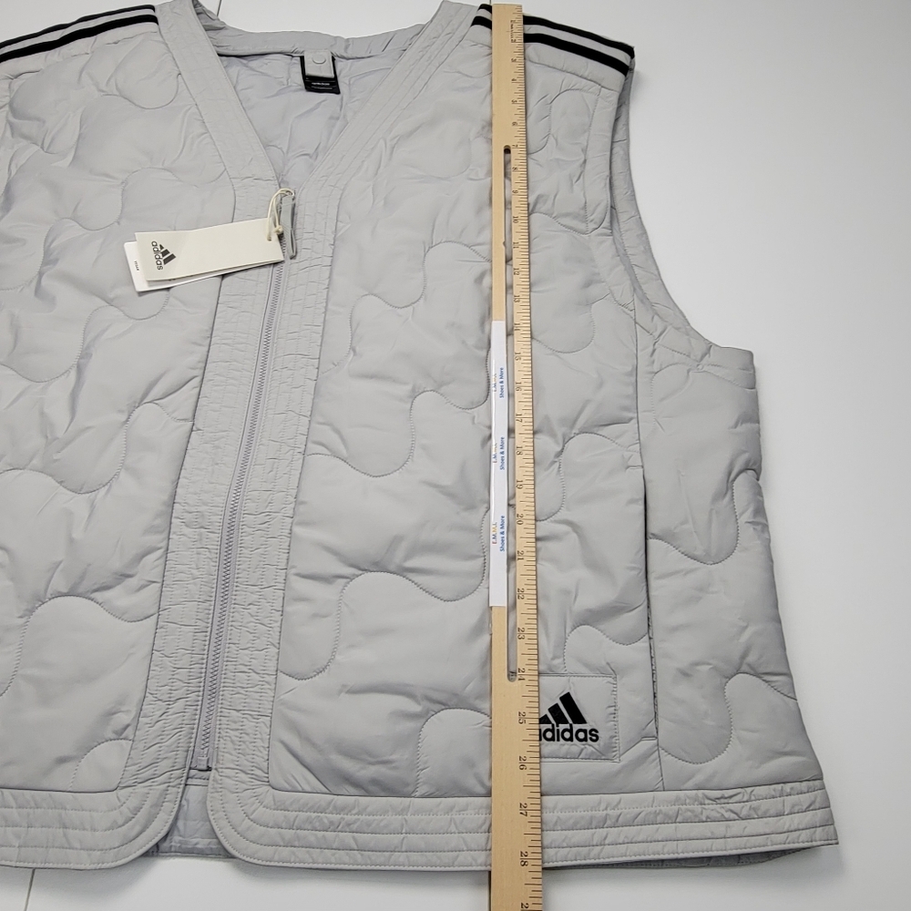 adidas Men's Nuganic Light Insulation Jacket Vest Gray IS1262 Size 2XL New - Picture 8 of 11